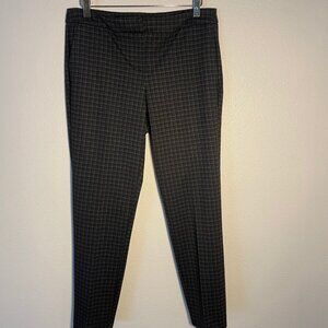 Rachel Zoe Black Gray‎ Checkered Slim Fit Pant Size 10